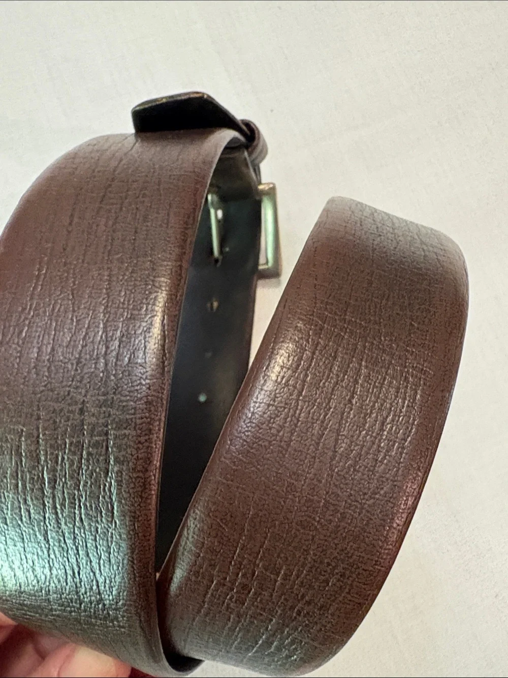 Towncraft Dark Brown Leather Mid Century Vintage Belt with Silver-Tone Buckle 38